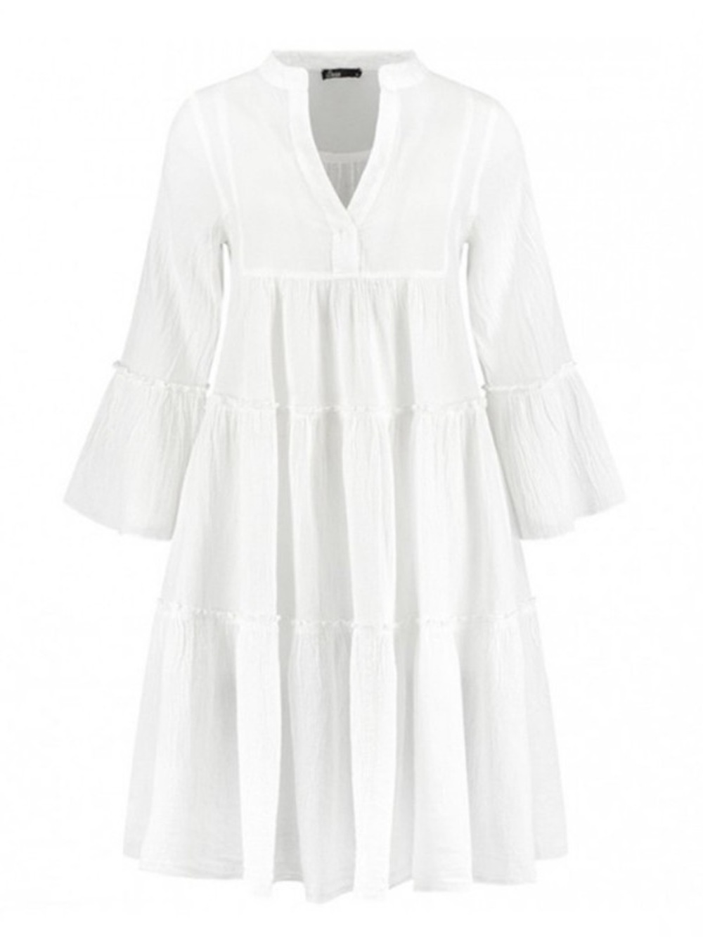 Anthropologie || Devotion Twins Ella A-Line Mini Dress‎ Solid White Gauze Medium